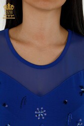 Blusa Producida con Cuello de Ciclismo de Tela Viscosa Ropa de Mujer - 79133 | Textiles reales - Thumbnail