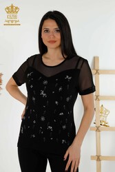 Blusa Producida con Cuello de Ciclismo de Tela Viscosa Ropa de Mujer - 79133 | Textiles reales - Thumbnail