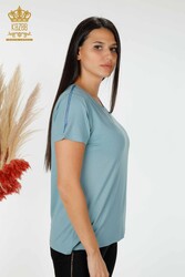 Hecho con Tela Viscosa Blusa - Cuello Redondo - Ropa de Mujer - 78925 | Textiles reales - Thumbnail