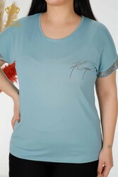 Hecho con Tela Viscosa Blusa - Cuello Redondo - Ropa de Mujer - 78918 | Textiles reales - Thumbnail