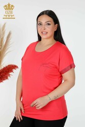 Hecho con Tela Viscosa Blusa - Cuello Redondo - Ropa de Mujer - 78918 | Textiles reales - Thumbnail