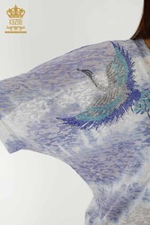 Blouse Produced with Viscose Fabric Bird Patterned Stone Embroidered Women's Clothing - 79124 | Real Textile - Thumbnail