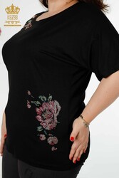 Blouse Produced with Viscose Fabric Floral Pattern Women's Clothing Manufacturer - 79052 | Real Textile - Thumbnail