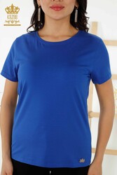 Made with Viscose Fabric Blouse - Short Sleeve - Women's Clothing - 79178 | Real Textile - Thumbnail