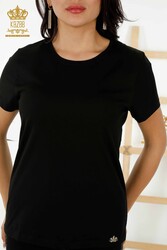 Made with Viscose Fabric Blouse - Short Sleeve - Women's Clothing - 79178 | Real Textile - Thumbnail