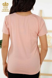 Made with Viscose Fabric Blouse - Short Sleeve - Women's Clothing - 79178 | Real Textile - Thumbnail