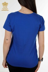 Made with Viscose Fabric Blouse - Short Sleeve - Women's Clothing - 79177 | Real Textile - Thumbnail