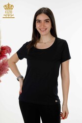 Made with Viscose Fabric Blouse - Short Sleeve - Women's Clothing - 79177 | Real Textile - Thumbnail