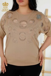 Blouse Made of Viscose Fabric Stone Embroidered Women's Clothing Manufacturer - 79094 | Real Textile - Thumbnail