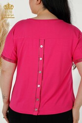 Blouse Made with Viscose Fabric Button Detailed Women's Clothing Manufacturer - 79296 | Real Textile - Thumbnail