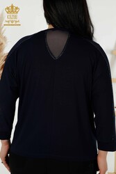 Blouse Produced with Viscose Fabric Tulle Detailed Women's Clothing Manufacturer - 79084 | Real Textile - Thumbnail