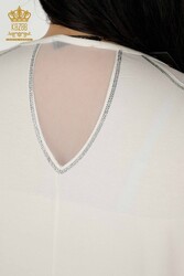 Blouse Produced with Viscose Fabric Tulle Detailed Women's Clothing Manufacturer - 79084 | Real Textile - Thumbnail