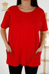 Blouse Made of Viscose Fabric with Two Pockets Women's Clothing Manufacturer - 79293 | Real Textile - Thumbnail