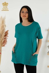 Blouse Made of Viscose Fabric with Two Pockets Women's Clothing Manufacturer - 79293 | Real Textile - Thumbnail