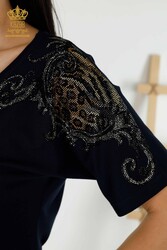 Blouse Produced with Viscose Fabric V-Neck Women's Clothing Manufacturer - 79054 | Real Textile - Thumbnail