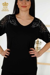 Blouse Produced with Viscose Fabric V-Neck Women's Clothing Manufacturer - 79054 | Real Textile - Thumbnail