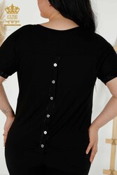 Blouse V-Neck Women's Clothing Manufacturer with Viscose Fabric - 79297 | Real Textile - Thumbnail