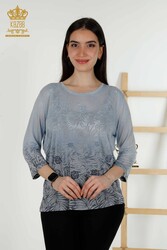 Blouse Produced with Viscose Fabric Cycling Collar Women's Clothing - 79131 | Real Textile - Thumbnail
