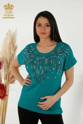 Blouse Produced with Viscose Fabric Cycling Collar Women's Clothing - 79053 | Real Textile - Thumbnail