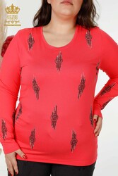 Blouse Produced with Viscose Fabric Stone Embroidered Women's Clothing Manufacturer - 79043 | Real Textile - Thumbnail