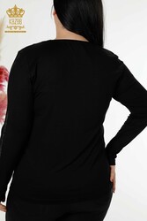 Blouse Produced with Viscose Fabric V-Neck Women's Clothing - 79048 | Real Textile - Thumbnail