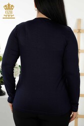 Made with Viscose Fabric Blouse - Crew Collar - Women's Clothing - 79045 | Real Textile - Thumbnail