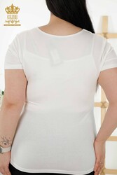 Blouse Produced with Viscose Fabric Basic Logo Women's Clothing - 79190 | Real Textile - Thumbnail