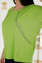 Blouse Made of Viscose Fabric Short Sleeve Women's Clothing - 79295 | Real Textile - Thumbnail