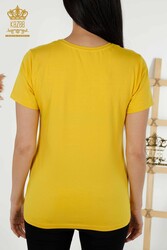 Blouse Produced with Viscose Fabric V-Neck Women's Clothing - 79179 | Real Textile - Thumbnail