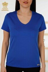 Blouse Produced with Viscose Fabric V-Neck Women's Clothing - 79179 | Real Textile - Thumbnail