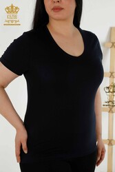 Blouse Produced with Viscose Fabric V-Neck Women's Clothing - 79179 | Real Textile - Thumbnail