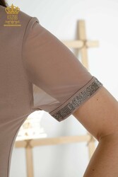 chemisier produit avec des vêtements pour femmes de collier de cyclisme de tissu de viscose - 79290 | Vrai textile - Thumbnail