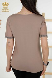 chemisier produit avec des vêtements pour femmes de collier de cyclisme de tissu de viscose - 79290 | Vrai textile - Thumbnail