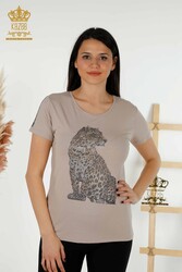 Fabriqué avec un tissu en viscose Chemisier - Col ras du cou - Vêtements pour femmes - 78942 | Vrai textile - Thumbnail