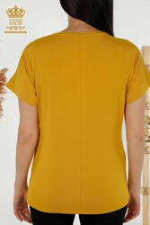 Viskon Kumaş İle Üretilen Bluz Bisiklet Yaka Kadın Giyim - 79053 | Reel Tekstil - Thumbnail