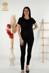 Viskon Kumaş İle Üretilen Bluz Boncuk İşlemeli Kadın Giyim Üreticisi - 79201 | Reel Tekstil - Thumbnail