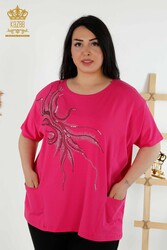 Viskon Kumaş İle Üretilen Bluz Cep Detaylı Kadın Giyim Üreticisi - 79294 | Reel Tekstil - Thumbnail
