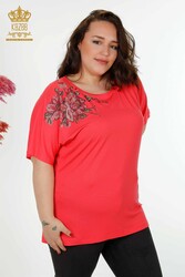 Viskon Kumaş İle Üretilen Bluz Çiçek Desenli Kadın Giyim Üreticisi - 79052 | Reel Tekstil - Thumbnail