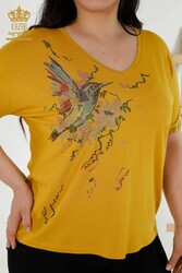 Viskon Kumaş İle Üretilen Bluz Düğme Detaylı Kadın Giyim Üreticisi - 79296 | Reel Tekstil - Thumbnail