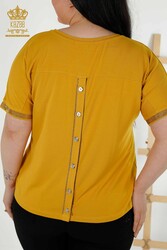 Viskon Kumaş İle Üretilen Bluz Düğme Detaylı Kadın Giyim Üreticisi - 79296 | Reel Tekstil - Thumbnail