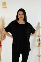 Viskon Kumaş İle Üretilen Bluz İki Cepli Kadın Giyim Üreticisi - 79293 | Reel Tekstil - Thumbnail