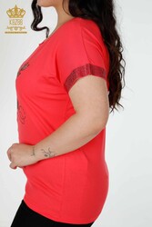 Viskon Kumaş İle Üretilen Bluz Kısa Kol Kadın Giyim - 78916 | Reel Tekstil - Thumbnail