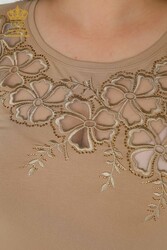 Viskon Kumaş İle Üretilen Bluz Kısa Kol Kadın Giyim - 79049 | Reel Tekstil - Thumbnail