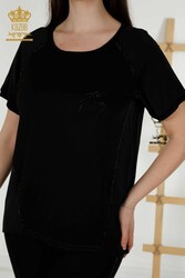 Viskon Kumaş İle Üretilen Bluz Kısa Kollu Kadın Giyim Üreticisi - 79232 | Reel Tekstil - Thumbnail