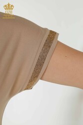 Viskon Kumaş İle Üretilen Bluz Taş İşlemeli Kadın Giyim Üreticisi - 79066 | Reel Tekstil - Thumbnail