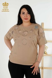 Viskon Kumaş İle Üretilen Bluz Taş İşlemeli Kadın Giyim Üreticisi - 79094 | Reel Tekstil - Thumbnail