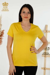 Viskon Kumaş İle Üretilen Bluz V Yaka Kadın Giyim - 79179 | Reel Tekstil - Thumbnail