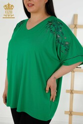 Viskon Kumaş İle Üretilen Bluz V Yaka Kadın Giyim Üreticisi - 79068 | Reel Tekstil - Thumbnail