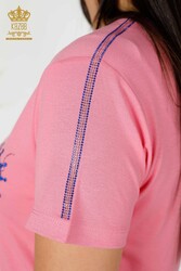 Bluse aus Viskosestoff, Rundhalsausschnitt, Damenbekleidung – 78925 | Echtes Textil - Thumbnail