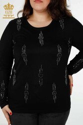 Bluse hergestellt aus Viskosestoff, steinbestickter Damenbekleidungshersteller - 79043 | Echtes Textil - Thumbnail